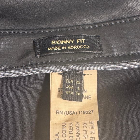 Massimo Dutti Black Coated Skinny Pants EU 38 US 6 - Picture 7 of 16